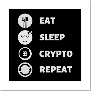 Eat Sleep Crypto Repeat Posters and Art